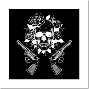 Guns skull Posters and Art